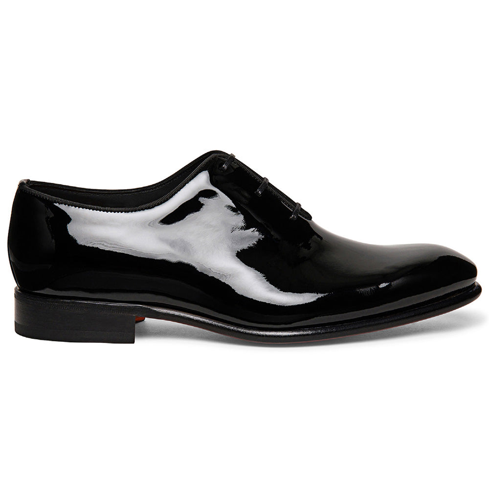 Santoni PADOVA-VERN01 Wholecut Patent Leather Oxford Black
