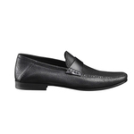Santoni Paine AN Deerskin Strap Loafers Black