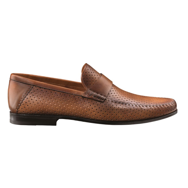 Santoni Paine CL5 Perforated Loafers Tan