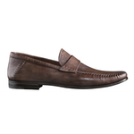 Santoni Paine L5 Lambskin Strap Loafers Dark Brown