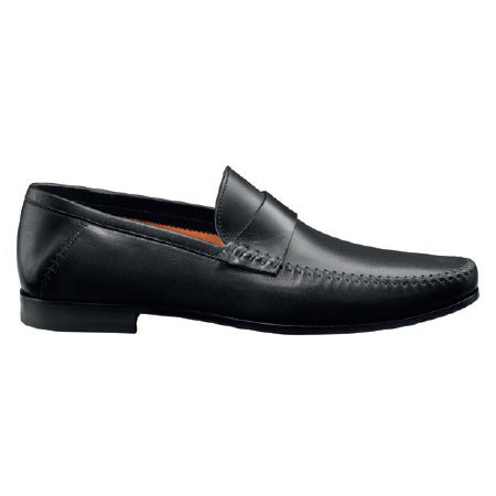 Santoni Paine M1 Slip On Shoes Black