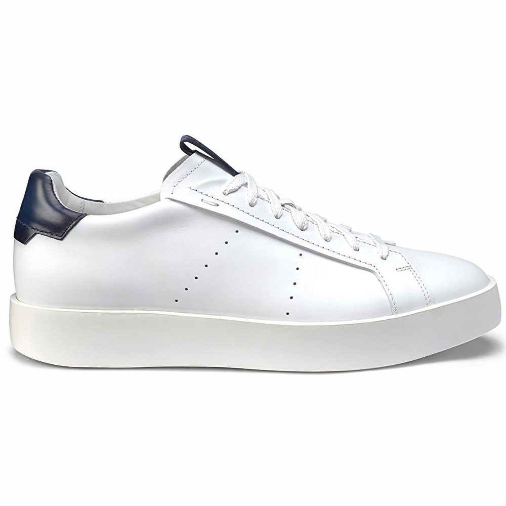 Santoni Part Calfskin Sneakers White/Blue