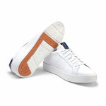 Santoni Part Calfskin Sneakers White/Blue