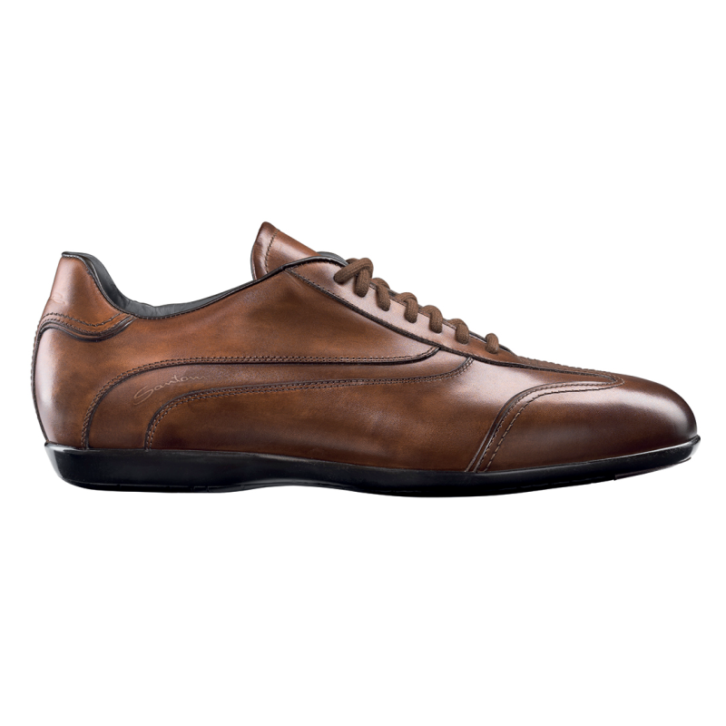 Santoni Pike-2 Calfskin Sneakers Brown
