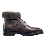 Santoni Quirion M3 Hand Antiqued Hiking Boots Dark Brown