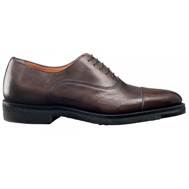 Santoni Quoit-3 Goodyear Welt Cap Toe Oxfords Dark Brown