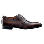 Santoni Scott Hand Antiqued Wingtip Oxfords Dark Brown