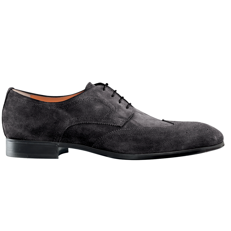 Santoni Scott S8 Suede Wingtip Oxfords Smoke