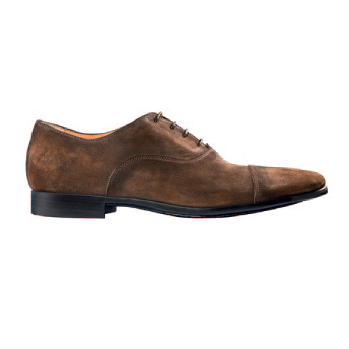 Santoni Skyler Suede Cap Toe Bal Oxford Brown