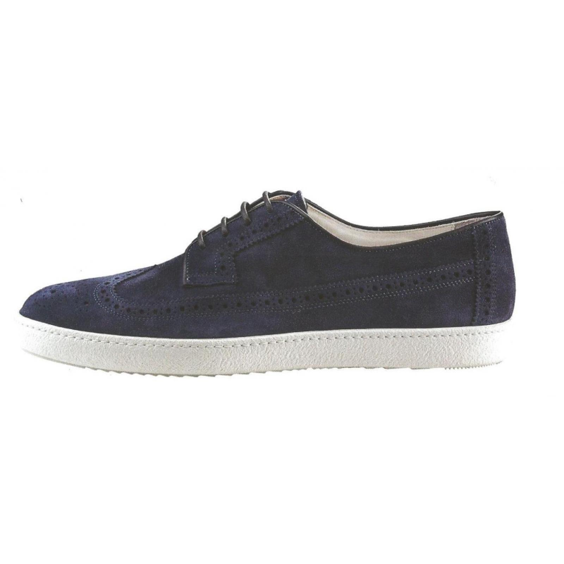 Santoni Sole D6 Suede Wingtip Sneakers Blue