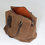 Santoni Suede Weekender Bag Brown