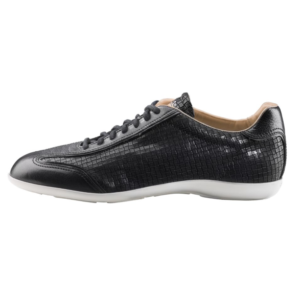 Santoni Tailor W6 Embossed Leather Sneakers Blue