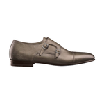 Santoni Tanner Hand Antiqued Double Monk Strap Shoes