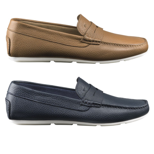 Santoni Tanton P5 Pebble Grain Driving Loafers