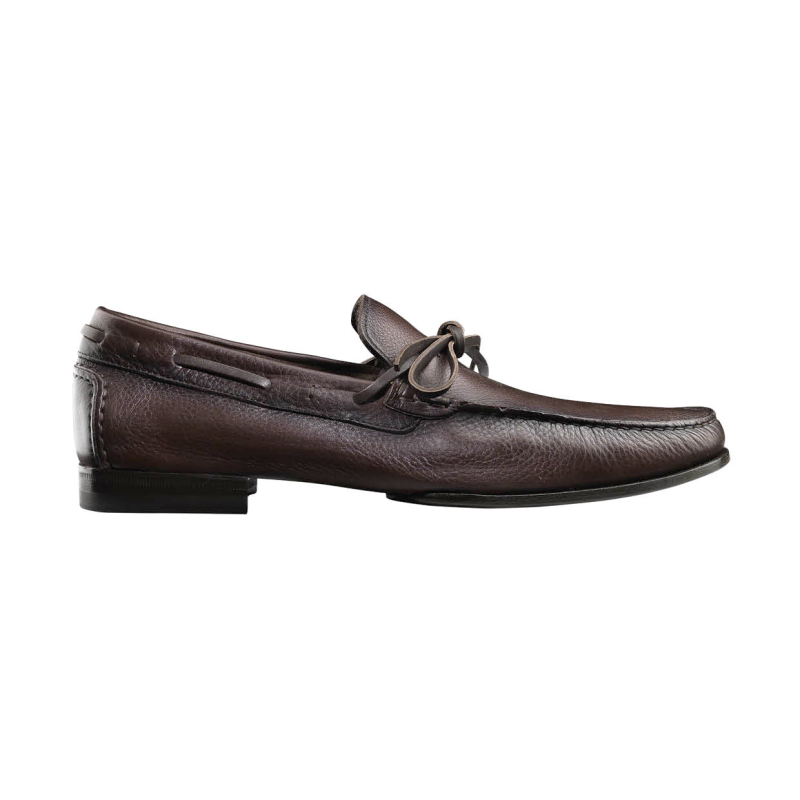 Santoni Tennant Deerskin Bow Tie Loafers 