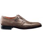 Santoni Truman SP5 Double Monk Strap Shoes Tan