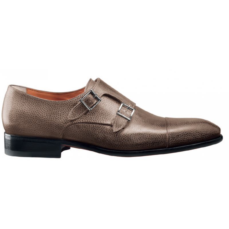 Santoni Truman SP5 Double Monk Strap Shoes Tan