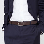 Santoni Tumbled Calfskin Belt Dark Brown