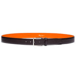 Santoni Tumbled Calfskin Belt Dark Brown