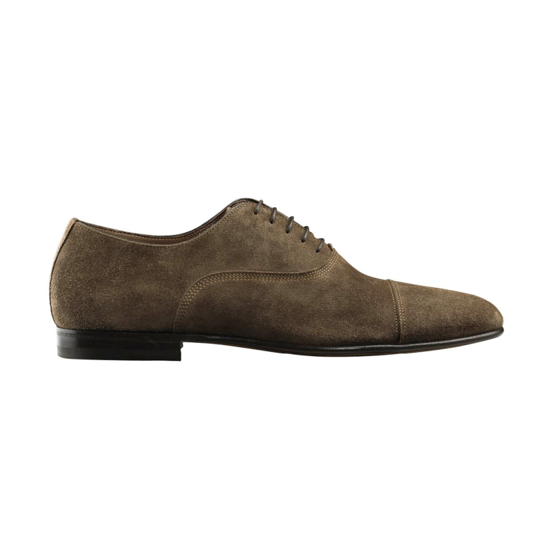 Santoni Turk S Suede Cap Toe Bal Shoes Brown