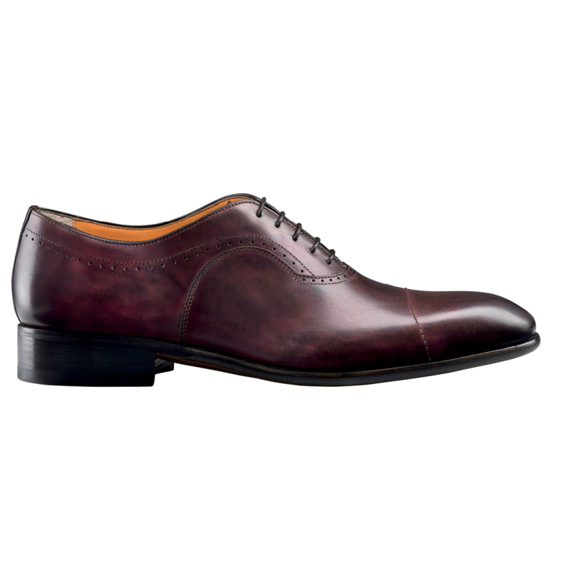 Santoni Valero Cap Toe Bal Oxford Burgundy