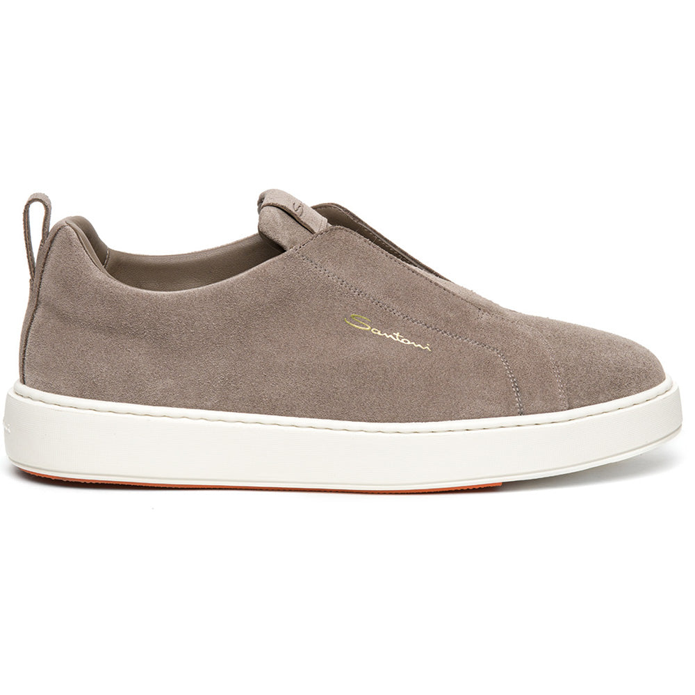 Santoni VICTOR-SEYM45 Suede Slip-On Sneaker Brown