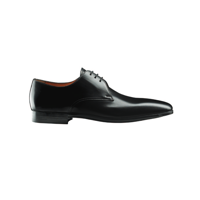 Santoni Walden Plain Toe Derby Shoes Black