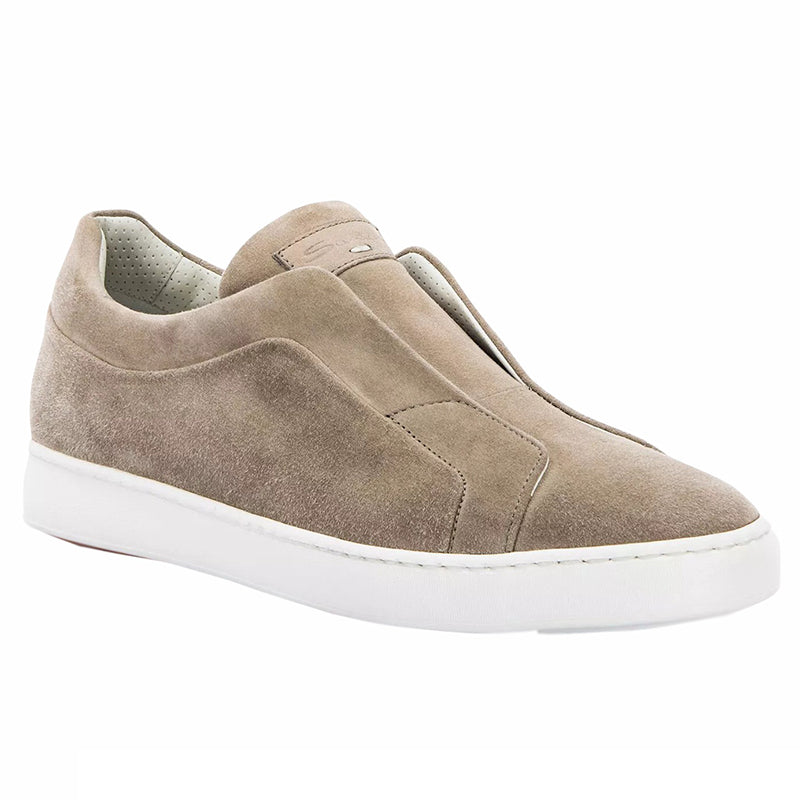 Santoni Pass Suede Sneakers Natural