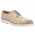 Santoni Perhaps Suede Derby Wingtip Taupe