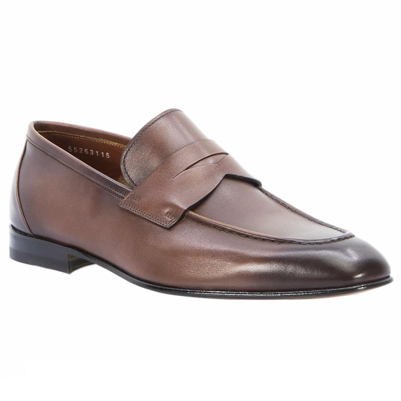 Santoni Gannon 5 Penny Loafer Shoes Brown
