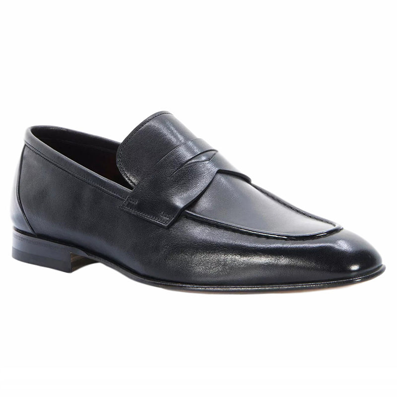 Santoni Gannon GTUN01 Penny Loafers Black