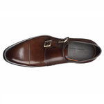 Santoni Ira V1 Double Monk Strap Shoes Dark Brown