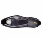 Santoni Ira V1 Double Monk Strap Shoes Blue