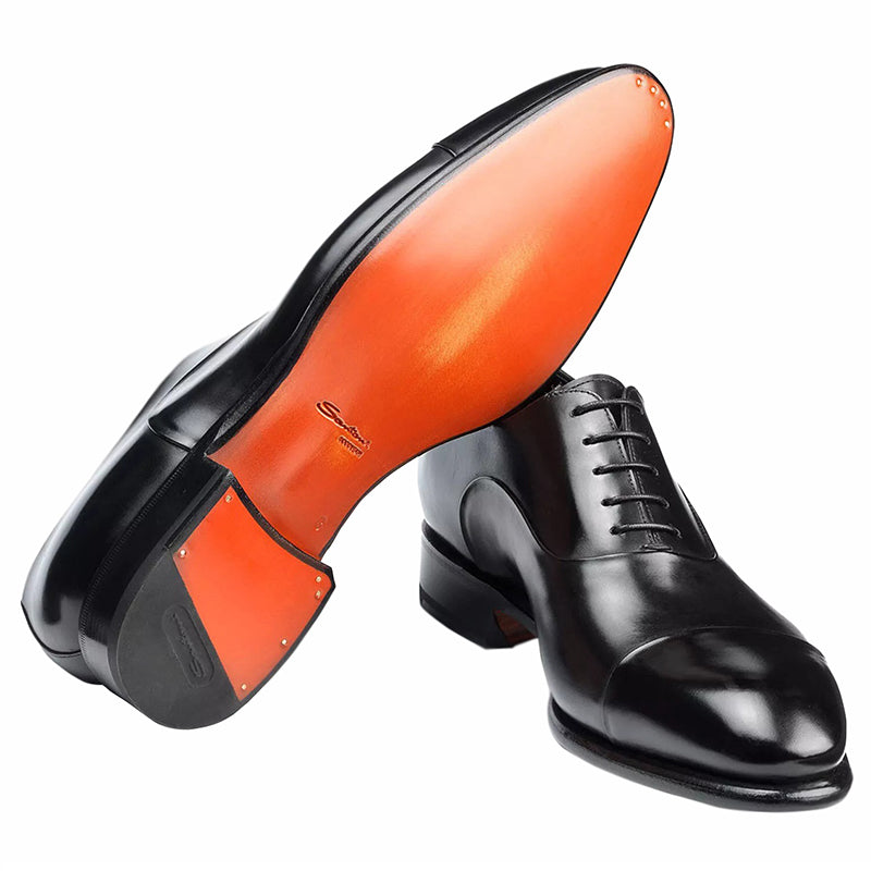 Santoni Isaac V1 Cap Toe Oxford Shoes Black Santoni Isaac V1 Cap Toe Oxford Shoes Black
