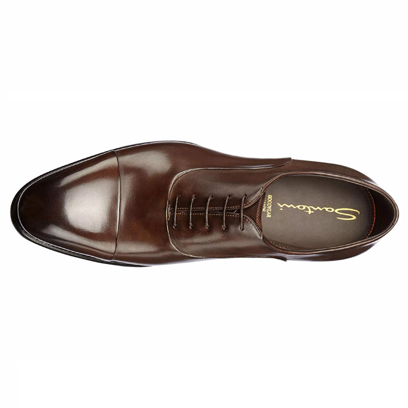 Santoni Isaac V1 Cap Toe Oxford Shoes Dark Brown