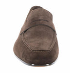 Santoni Imam SYWT50 Suede Loafers Dark Brown
