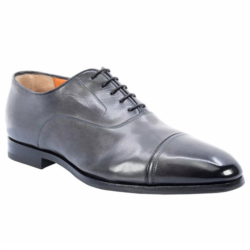 Santoni Iafet S2 Cap Toe Oxfords Black
