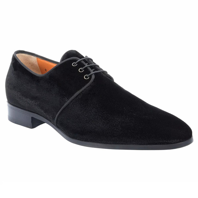 Santoni Knight 1 Velvet Derby Shoes Black