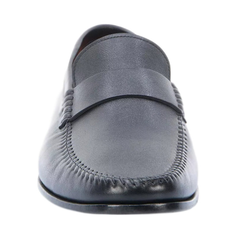 Santoni Paine M1 Penny Loafer Shoes Black