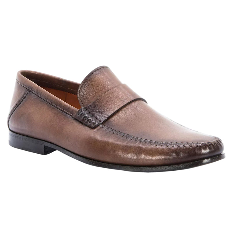 Santoni Paine M2 Penny Loafer Shoes Brown