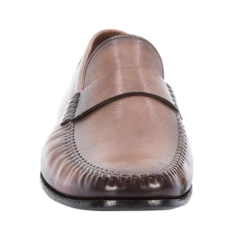 Santoni Paine M2 Penny Loafer Shoes Brown