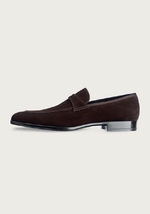 Santoni Shoes Jacob Suede Penny Loafers