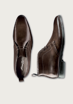 Santoni Shoes Omar Antiqued Calfskin Chukka Boot