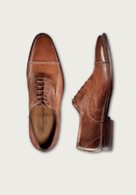 Santoni Shoes Owen Antiqued Cap Toe Lace Up