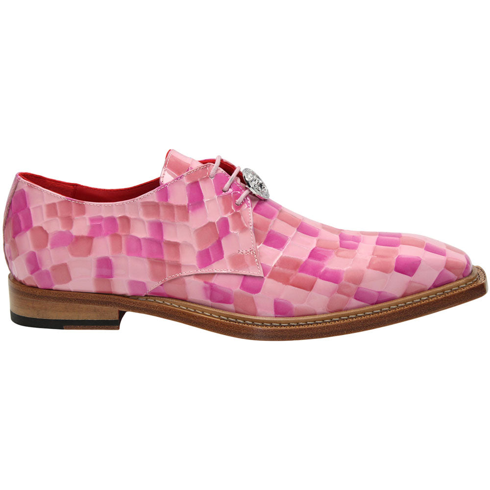 Emilio Franco Couture Santo Patent Croco Print Shoes Pink Combo