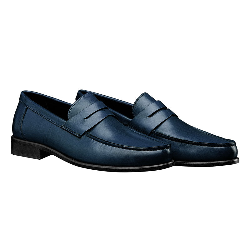 Calzoleria Toscana Santor Penny Loafers Ocean Blue
