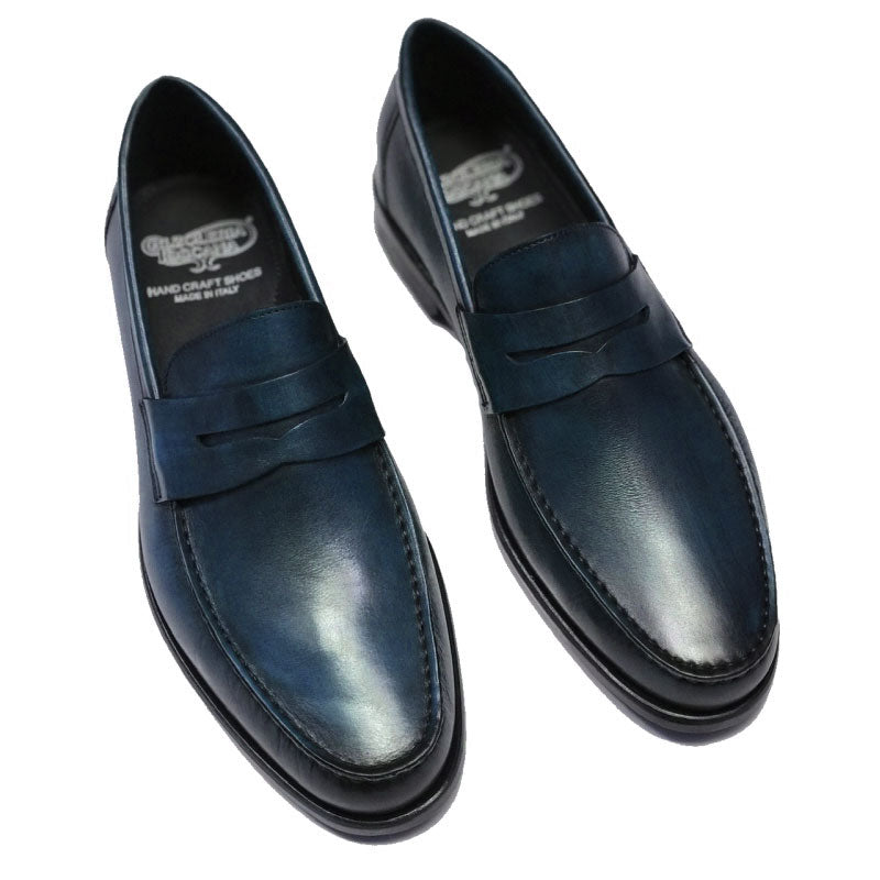 Calzoleria Toscana Santor Penny Loafers Ocean Blue