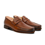 Calzoleria Toscana Santor 4 Leather Collegiate Loafer Dark Caramel