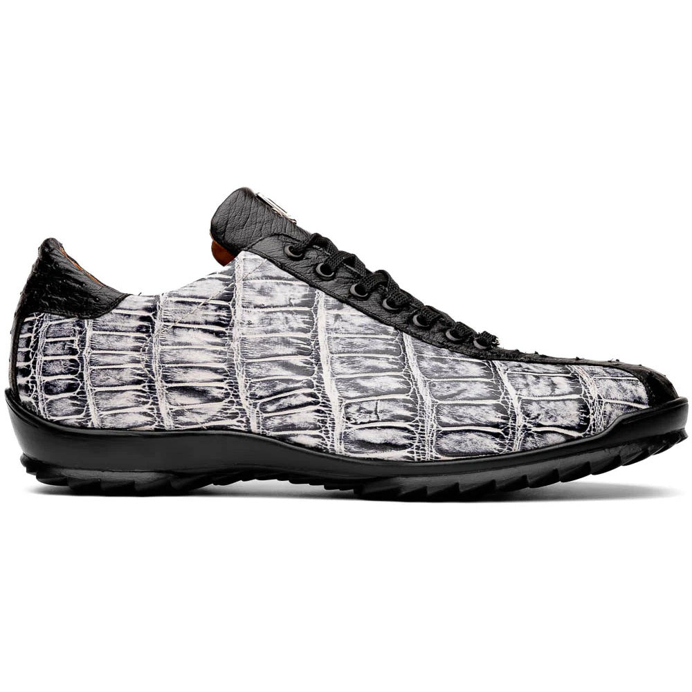 Marco Di Milano Saulo Alligator & Ostrich Sneakers Newspaper