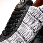 Marco Di Milano Saulo Alligator & Ostrich Sneakers Newspaper